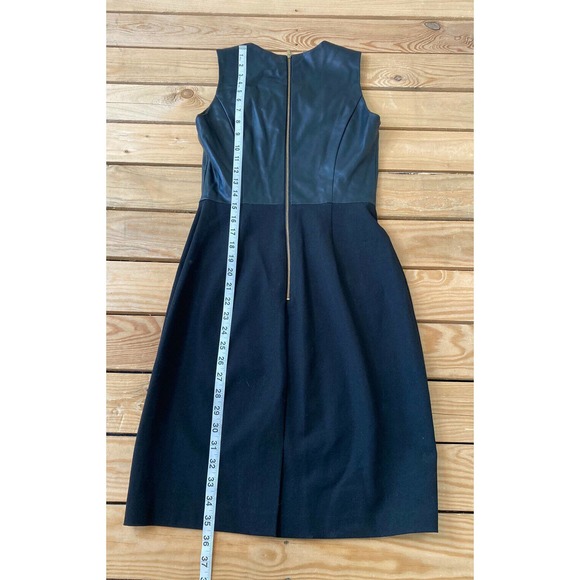 BANANA REPUBLIC Sleeveless Faux Leather Dress Sz 2 - Picture 6 of 8